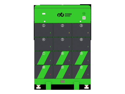 12 слотов для зарядки Станция для замены батареи с IP54 для двух колес